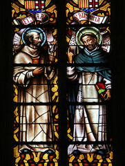 Obraz premium santi monaci; vetrata; Basilica di Santa Maria del Mar, Barcellona