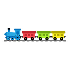 Fototapeta na wymiar Vector illustration of a toy train
