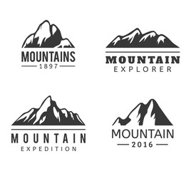 Mountain vector icons set