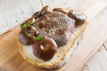 Beef and mushrooms