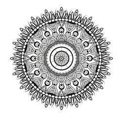 Black and white mandala vector for coloring book,mandala in bianco e nero vettoriale da colorare