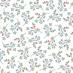 Christmas seamless pattern design with branches