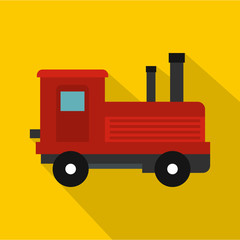 Locomotive icon. Flat illustration of locomotive vector icon for web design