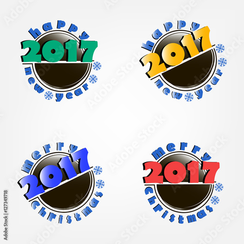 &quot;set of hockey and New Year 2017 &quot; Stock image and royalty-free vector files on Fotolia.com