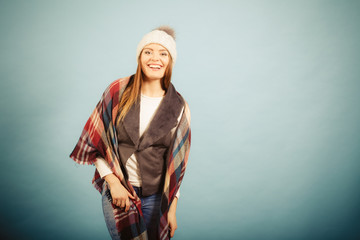 Cute young woman wearing cap.