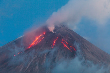 Eruption. Klyuchevsoy volcano.