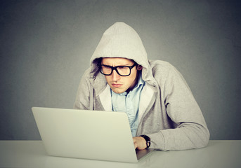 Young man using a laptop