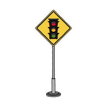 recommend clip art: yellow semaphore road sign icon. Street information warning and guide theme. Isolated design. Vector illustration