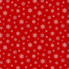 Seamless pattern with snowflake. Winter season background with snowfall. Christmas and New Year holiday print