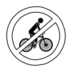 biker road sign icon. Street information warning and guide theme. Isolated design. Vector illustration