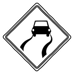 car road sign icon. Street information warning and guide theme. Isolated design. Vector illustration