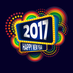 Colorful of Happy new year and abstract geometric background
