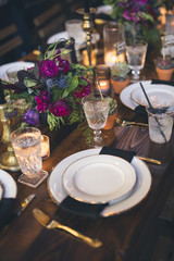 Wedding dinner table setting