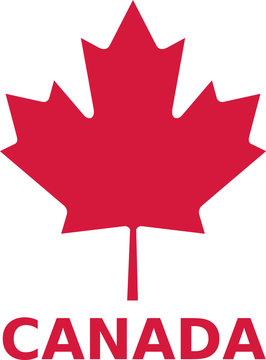 Maple leaf with canada word
