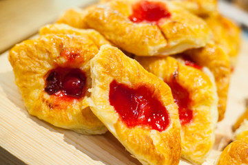 Food was prepared for the wedding dinner..