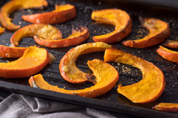 Slices of hot backed pumpkin