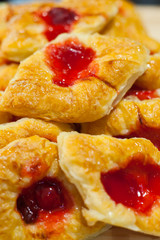 Food was prepared for the wedding dinner..