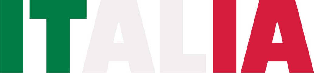 Italy flag word Italia