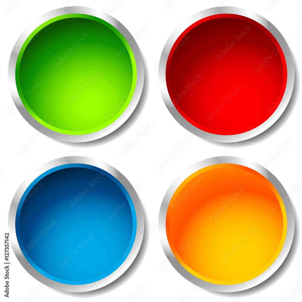 Aufkleber Bright and glossy circle shape, circle background in 4 color