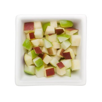 Diced green and red apple
