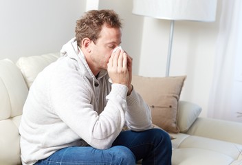 Sick man with cold