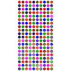 set of colorful mobile icons with circle