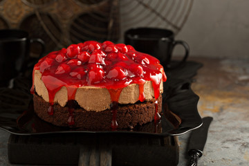 Chocolate cherry mousse cake