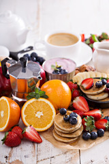 Brigt and colorful breakfast ingredients