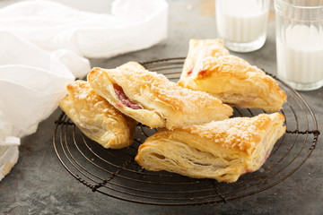 Puff pastry with cherry filling