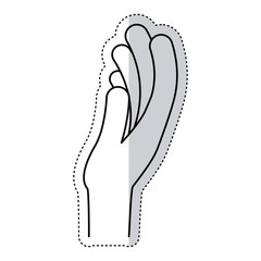 Human hand icon. Finger gesture palm and communication theme. Isolated design. Vector illustration