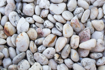 .Area paved with stones of many colors. Walking foot comfort Sof