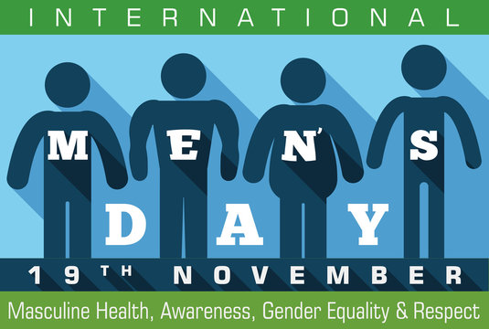 Different Masculine Silhouettes Commemorating International Men's Day, Vector Illustration
