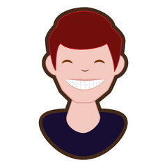 man smile character icon vector illustration design