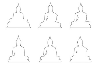 Set of Buddha Path on the white background