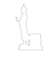 Buddha Path on the white background