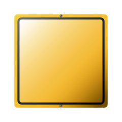 Yellow road sign icon. Street information warning and guide theme. Isolated design. Vector illustration