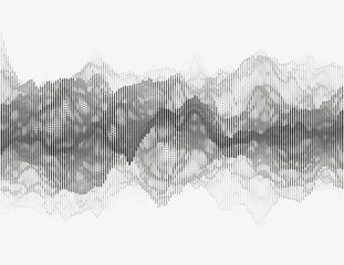 Segmented vector radio wave. Advanced digital music visualization. Detailed audio data analytics. Monochrome illustration of sound frequencies. Element of design. - 127363992