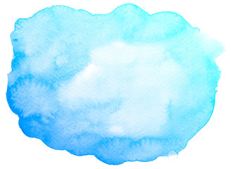 Abstract blue watercolor on white background.This is watercolor splash.It is drawn by hand.