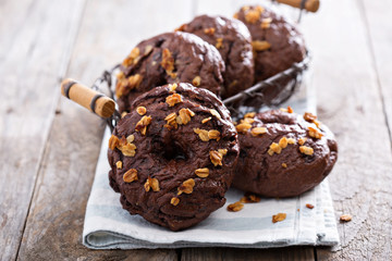 Homemade chocolate bagels