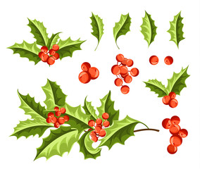 Christmas Holly Berry Set