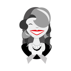 lady comic character icon vector illustration design