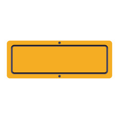 Yellow road sign icon. Street information warning and guide theme. Isolated design. Vector illustration