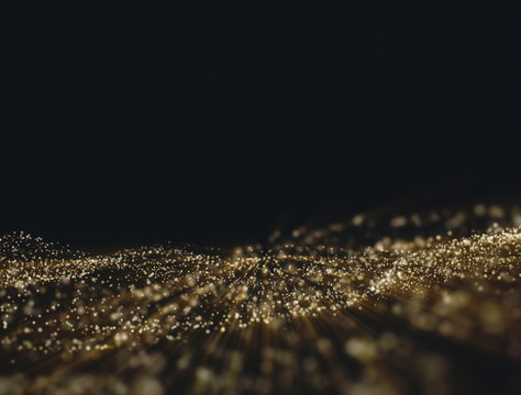 Gold background Wave motion Beautiful and elegant Top with space for text properly.