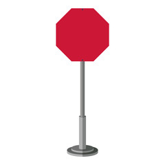 red road sign icon. Street information warning and guide theme. Isolated design. Vector illustration