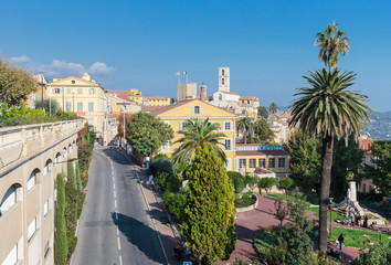 Panoramic view of downtown, Grasse is the world perfumes capital - obrazy, fototapety, plakaty