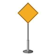 Yellow road sign icon. Street information warning and guide theme. Isolated design. Vector illustration