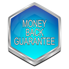 Money back Guarantee button - 3D illustration