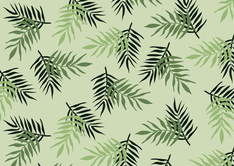 Green leaves on light green background | Natural element wallpaper backdrop