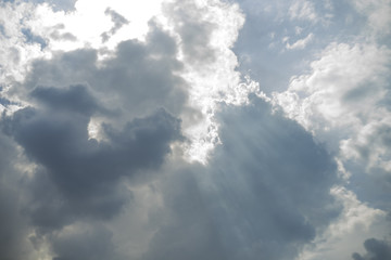 Nice sky with sun beam with cloudy