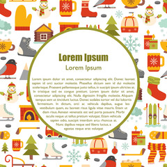 Vector winter cartoon background